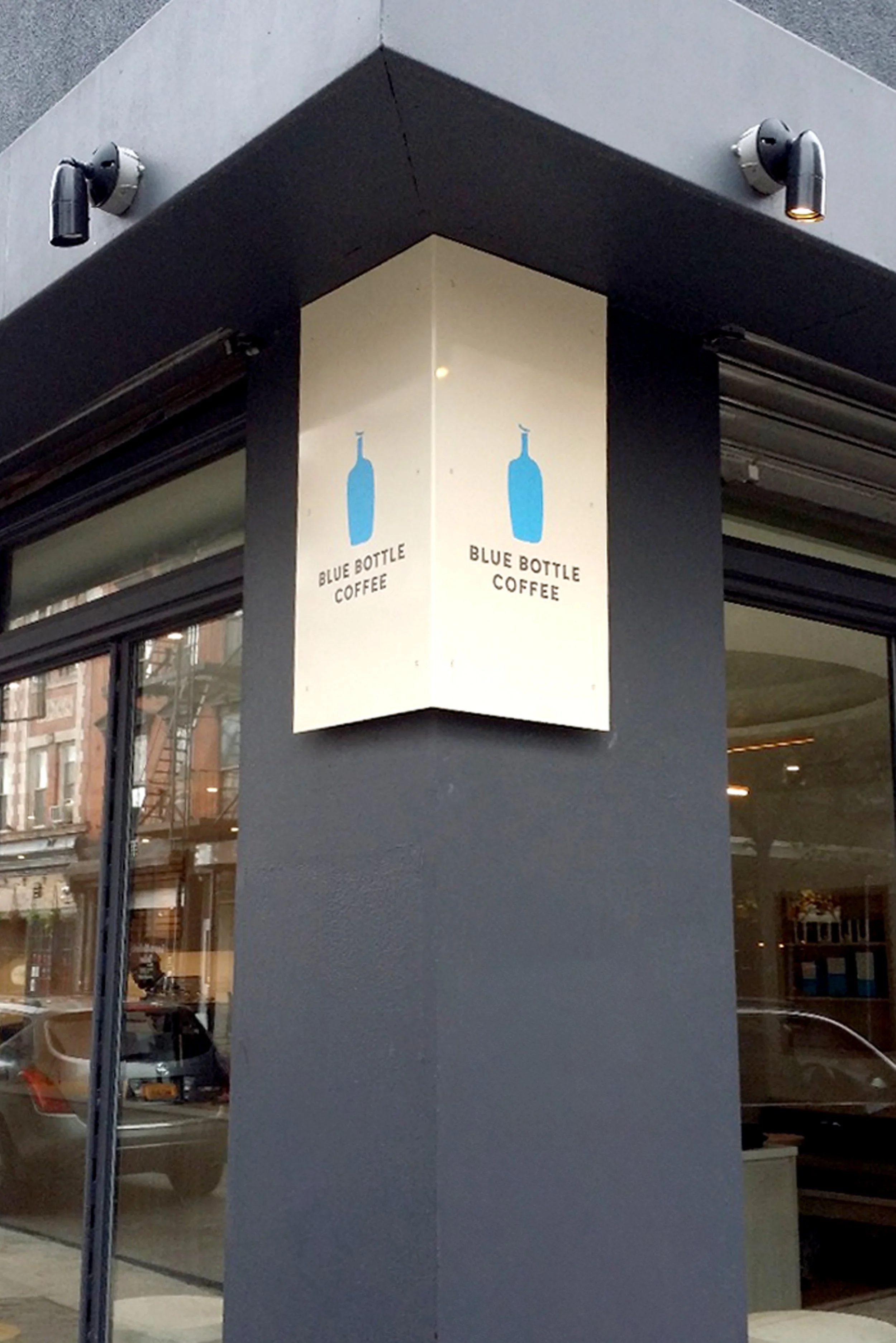 Custom metal sign for Blue Bottle Coffee